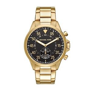 New MK Michael Kors Hybrid Gage Gold Tone Watch w/new battery!